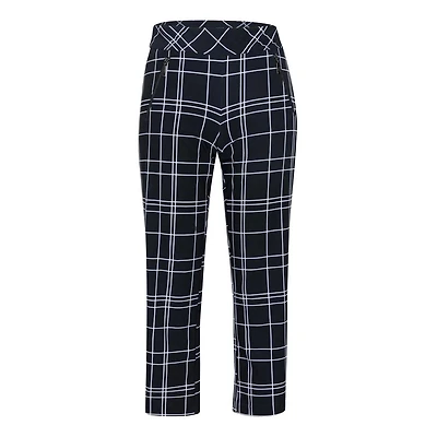 Women's Claudia Windowpane Printed Crop Pant