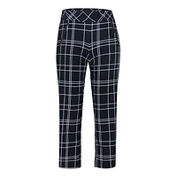 Women's Claudia Windowpane Printed Crop Pant
