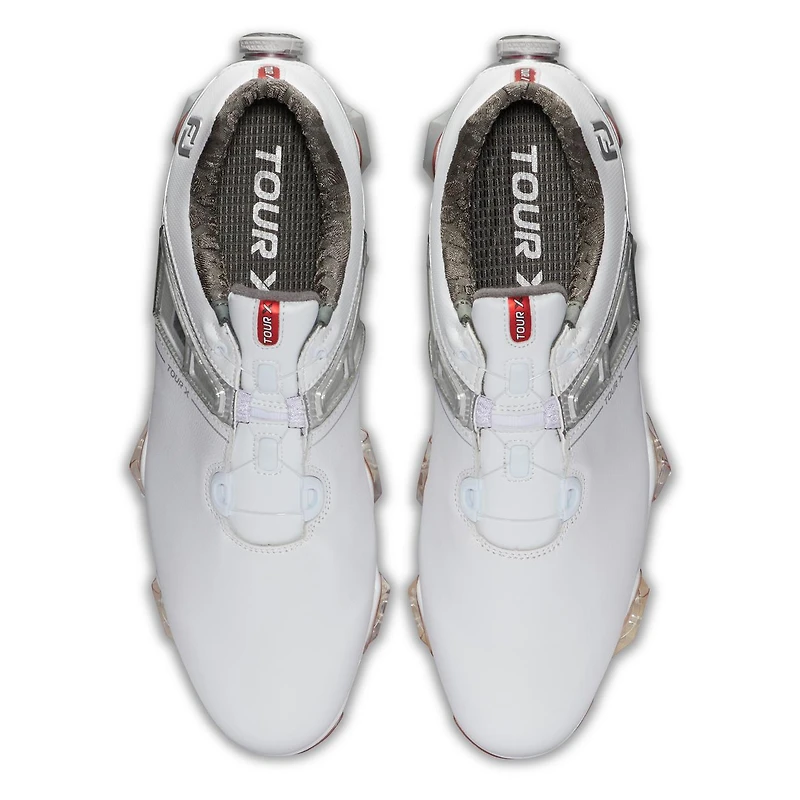 Men's Tour X Boa Spiked Golf Shoe - White/Red