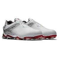 Men's Tour X Boa Spiked Golf Shoe - White/Red