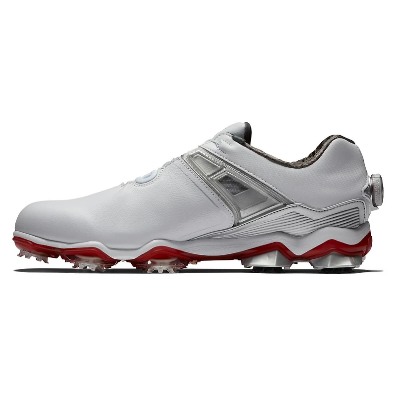 Men's Tour X Boa Spiked Golf Shoe - White/Red