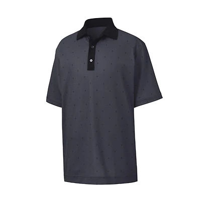 Men's Birdseye Argyle Print Short Sleeve Polo