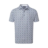 Men's Lisle Flower Print Short Sleeve Polo