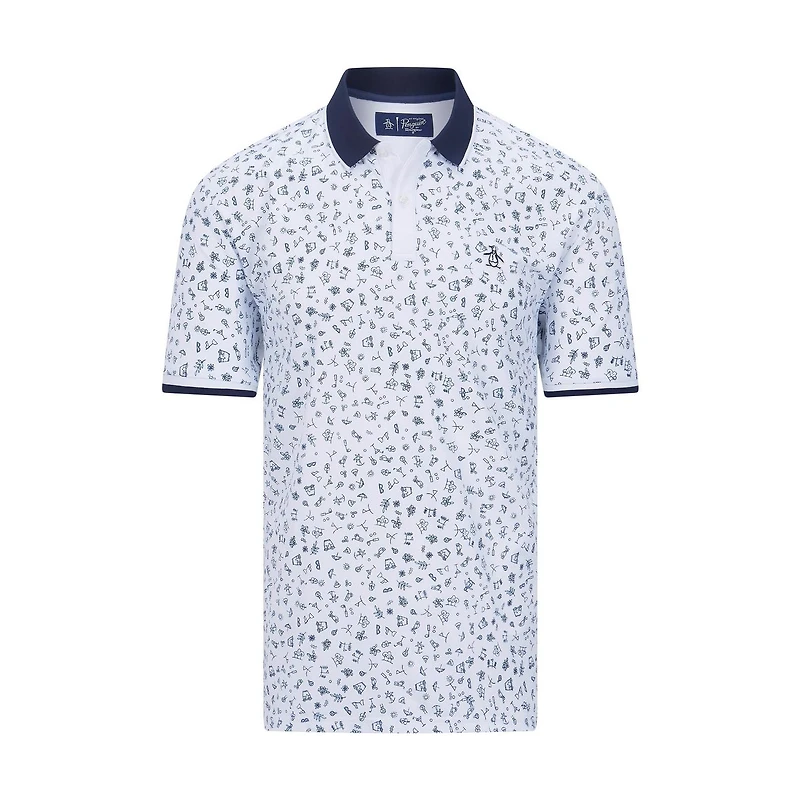 Men's Clubhouse Printed Short Sleeve Polo