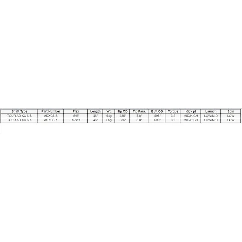 Tour AD XC 6 .335 Graphite Wood Shaft