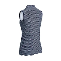 Women's All Over Printed Flamingo Mandarin Collar Sleeveless Top