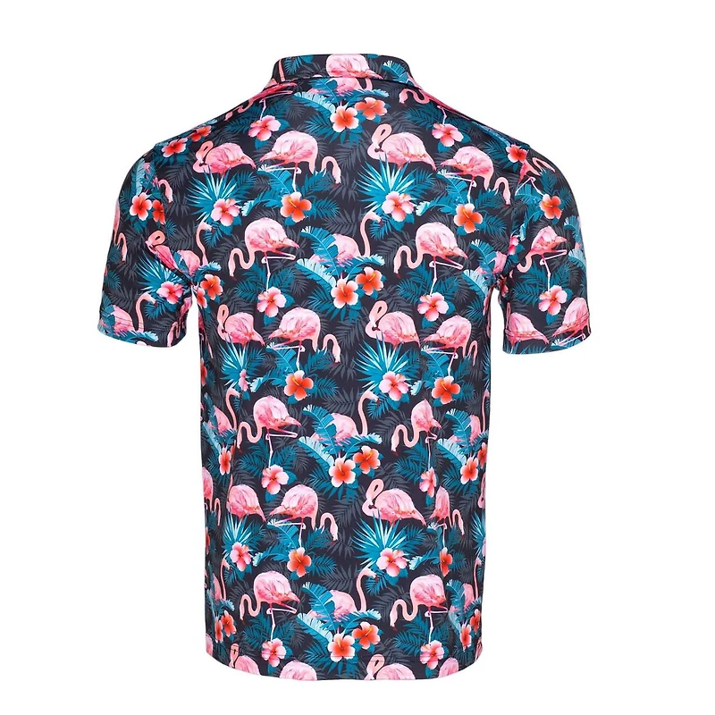 Men's Pink Flamingo Short Sleeve Polo