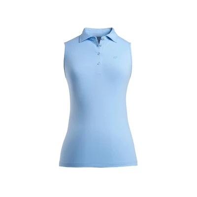 Women's Perforated Sleeveless Polo