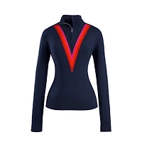Women's Triple-V Quarter Zip Knit Sweater