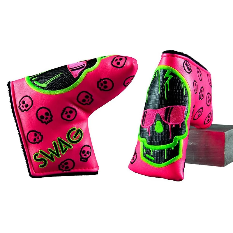 Neon Dripping Skull Blade Putter Headcover