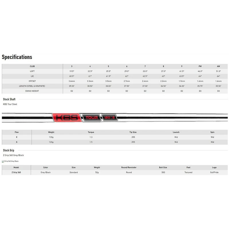 P-770 4-PW Iron Set with Steel Shafts