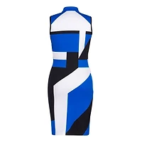 Women's Colourblock Mockneck Sleeveless Dress