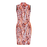 Women's Python Printed Mockneck Sleeveless Dress