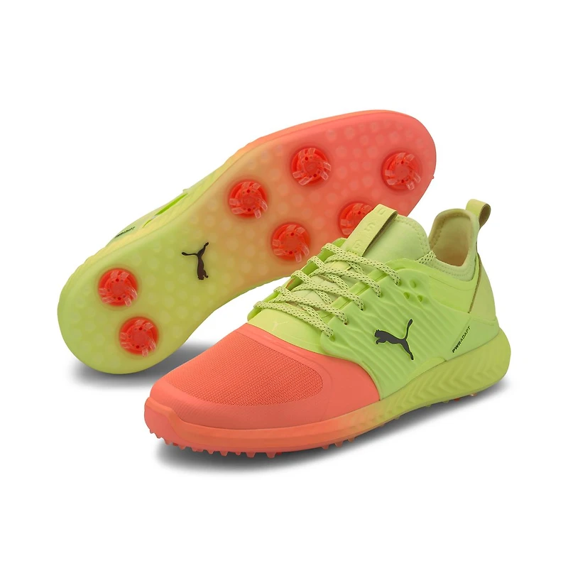 Men's Ignite PWRAdapt Caged Rise Up Spiked Golf Shoe - Yellow/Orange/Black