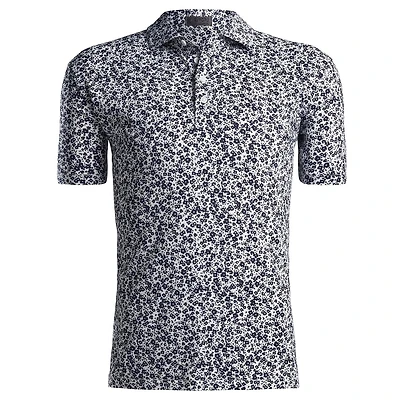 Men's Abstract Floral Short Sleeve Polo