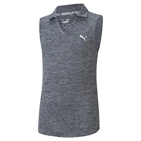 Girl's Heather Sleeveless Polo