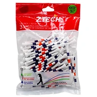 White 3/4 Inch Tees With Orange & Blue Stripes (100 Count
