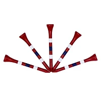 Red 2 3/4 Inch Tees With White & Blue Stripes (100 Count)