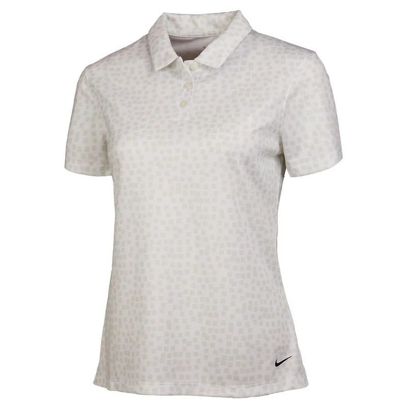 Women's Dry Grid Print Short Sleeve Polo