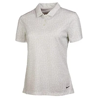 Women's Dry Grid Print Short Sleeve Polo