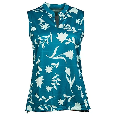 Women's Breathe Floral Print Sleeveless Polo