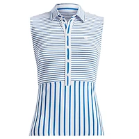 Women's Stripe Mix Sleeveless Polo