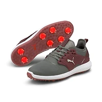 Men's Ignite PWRAdapt Caged Spiked Golf Shoe - Grey/Dark Red