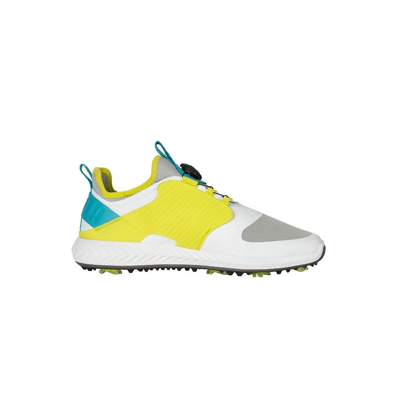 Men's Ignite PWRAdapt Caged Disc Anniversary Spiked Golf Shoe - Grey/Yellow/Blue
