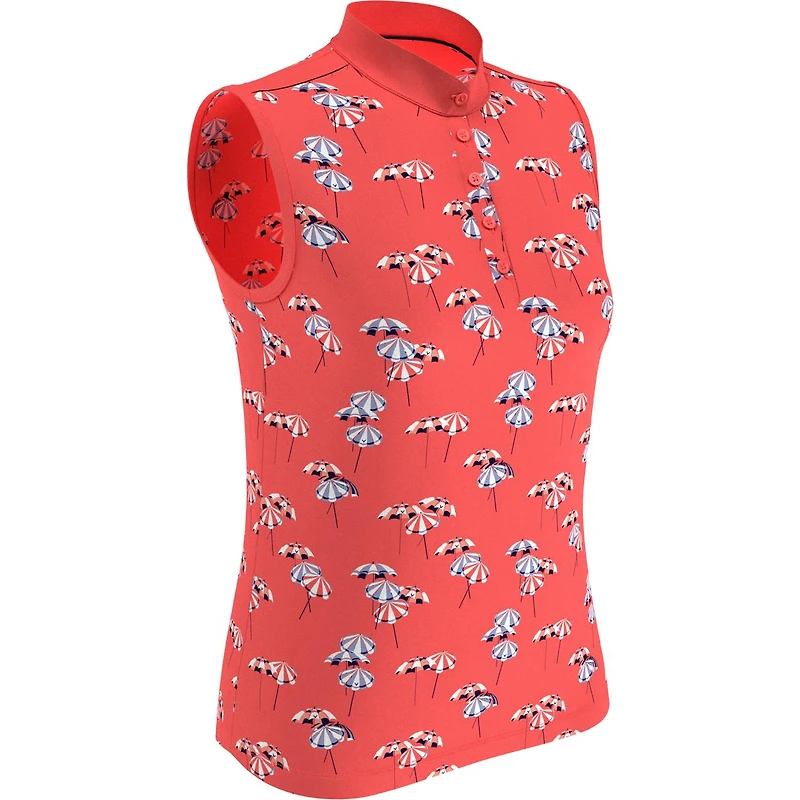 Women's Umbrella Mockneck Sleeveless Polo