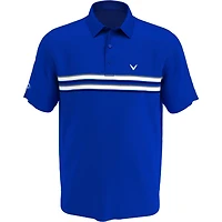 Men's Engineered Jaspe Chest Stripe Short Sleeve Polo