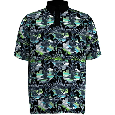 Men's Structured Floral Printed Short Sleeve Polo