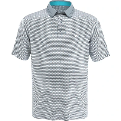 Men's All Over Chevron Grid Short Sleeve Polo