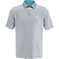 Men's All Over Chevron Grid Short Sleeve Polo
