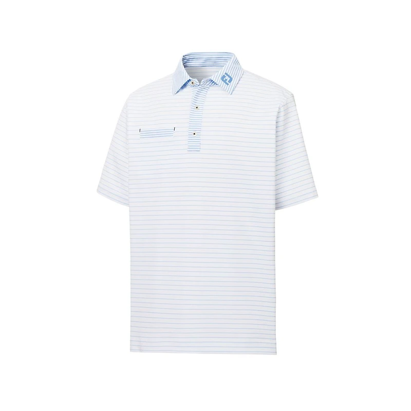 Men's Lisle Pinstripe Mix Short Sleeve Polo