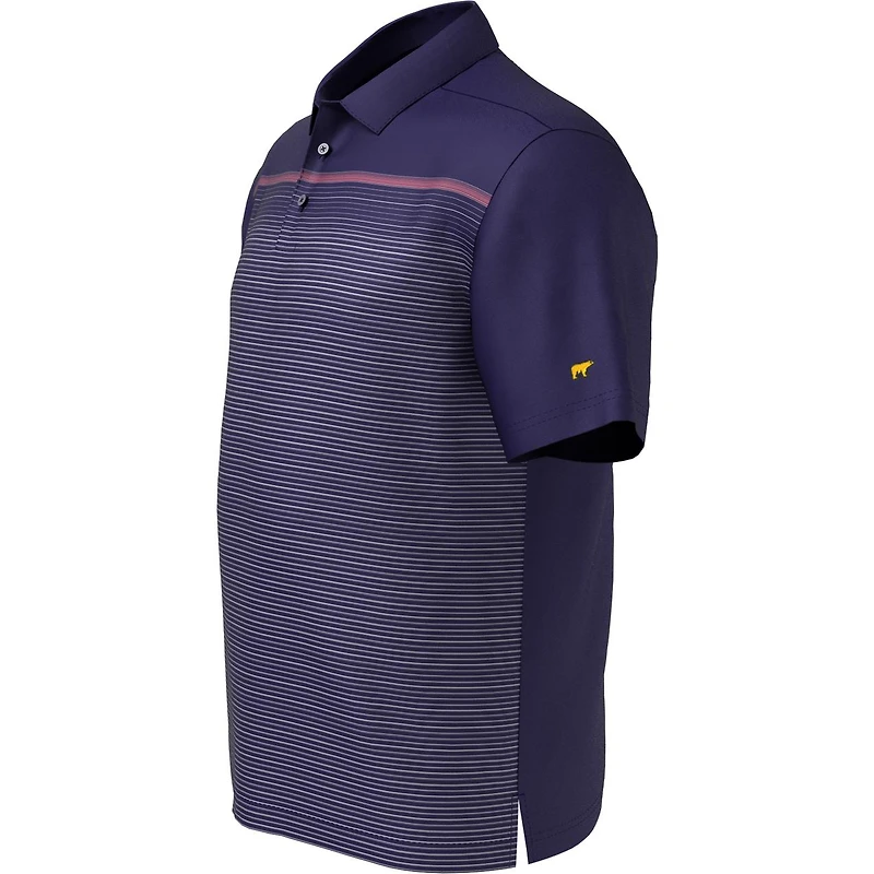Men's Stripe Printed Short Sleeve Polo