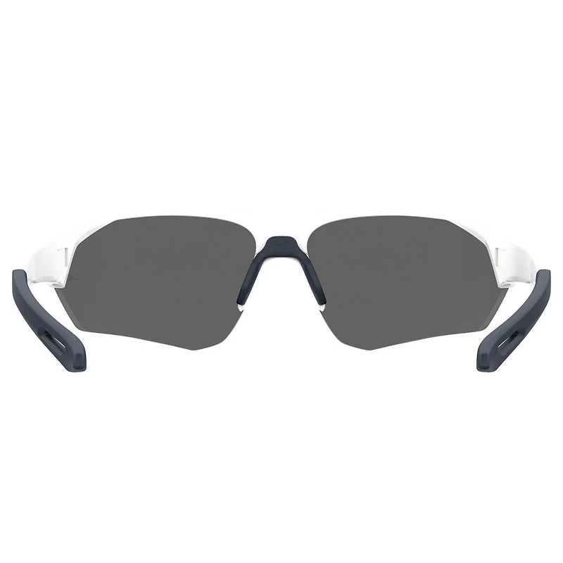 Playmaker Matte White/Baseball Tuned Blue Mirror Sunglasses