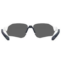 Playmaker Matte White/Baseball Tuned Blue Mirror Sunglasses