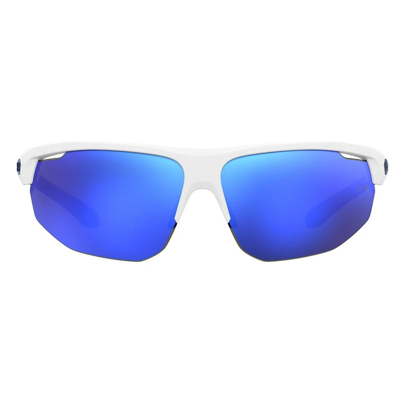 Clutch Matte White/Grey/Blue Mirror Sunglasses