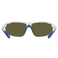 Clutch Matte White/Grey/Blue Mirror Sunglasses