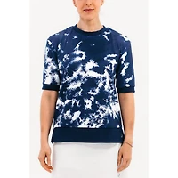 Women's Tie Dye Short Sleeve Layering Sweater