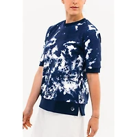 Women's Tie Dye Short Sleeve Layering Sweater