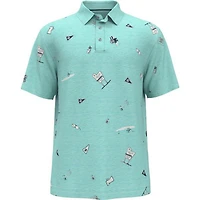 Men's Mini Printed Short Sleeve Polo