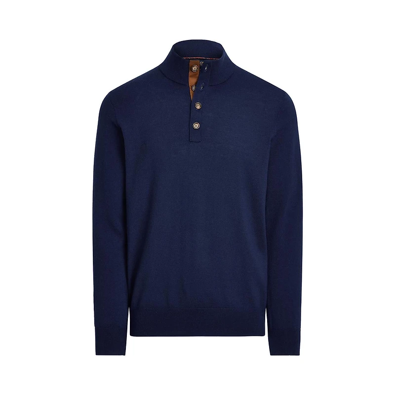 Men's Merino Button Mock Sweater