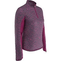 Women's Swing Tech Mini Floral Print Sun Protection 1/4 Zip Long Sleeve Top