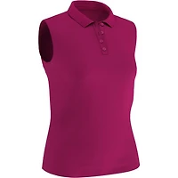 Women's Solid Knit Sleeveless Polo