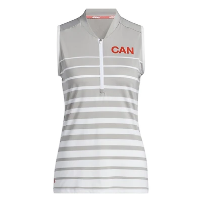 Women's Engineered Stripe Canada Sleeveless Polo