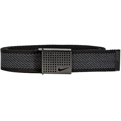 Men's Diagonal Web Belt with Cutout Buckle