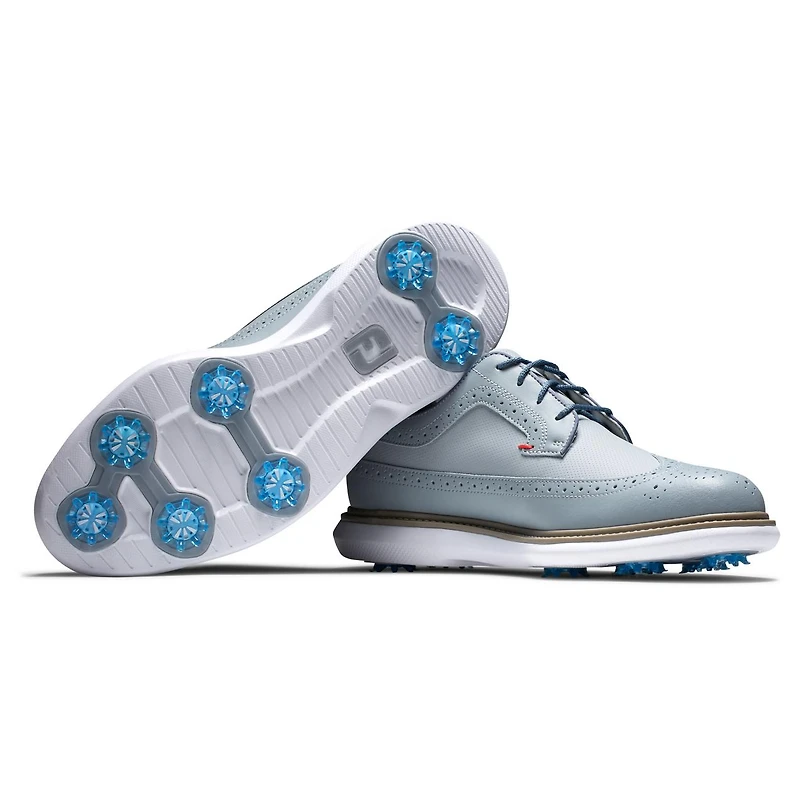 Men's Premiere Traditions Shield Tip Spiked Golf Shoe - Light Blue