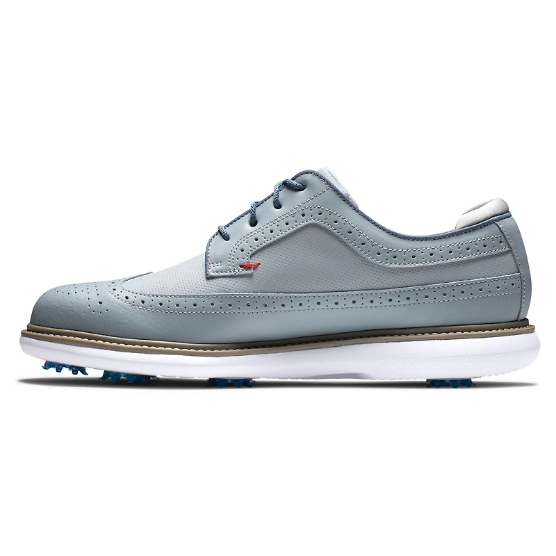 Men's Premiere Traditions Shield Tip Spiked Golf Shoe - Light Blue