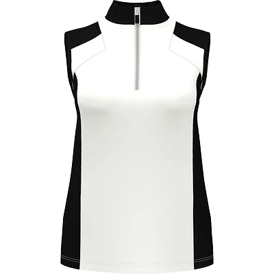 Women's Colourblock Zip Sleeveless Polo